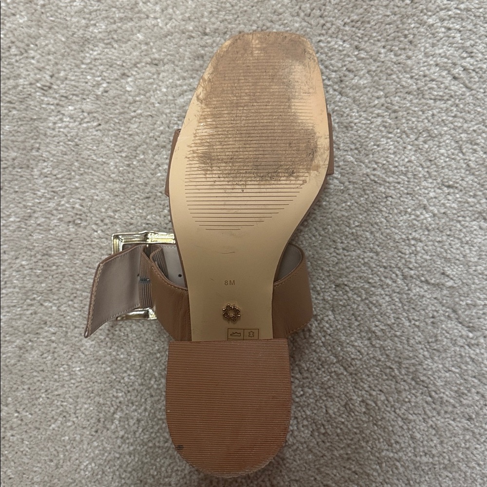 White House Black Market Tan Leather Mules - Picture 5 of 5